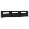 vidaXL Meuble TV avec lumières LED Noir 180x35x40 cm