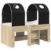 vidaXL Lit avec Tunnel 3 pc Sonoma et Noir Bois d'ing&eacute;nierie
