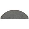 vidaXL Tapis d'escalier 15 pi&egrave;ces 65 x 21 x 4 cm Gris Demi-rond Grand