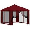 vidaXL Abri de jardin avec parois 3 x 3 m Bordeaux Polyester et Acier