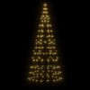 vidaXL Sapin de No&euml;l &agrave; LED sur m&acirc;t de drapeau 200 LED blanc 180 cm