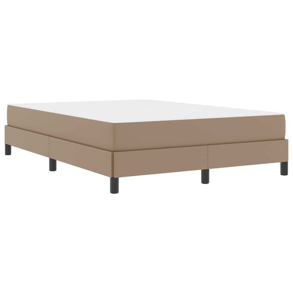 vidaXL Cadre de lit avec matelas Cappuccino 160 x 200 cm tissu
