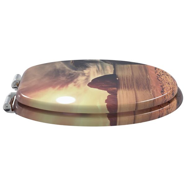 vidaXL Si&egrave;ge de toilette &agrave; fermeture douce Orange 44 x 38 cm