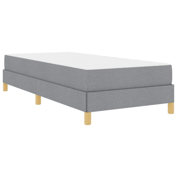 vidaXL Lit &agrave; ressorts avec matelas Gris clair 90 x 190 cm tissu