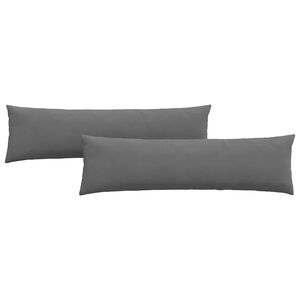vidaXL Coussins de canap&eacute; 2 pcs Gris fonc&eacute; 145 x 40 cm tissu