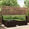 vidaXL Salon de jardin 4 pcs avec coussins Marron Résine tressée