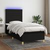vidaXL Sommier &agrave; lattes de lit et matelas et LED Noir 90x190 cm Tissu