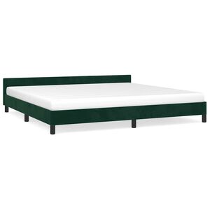 vidaXL Cadre de lit sans matelas vert fonc&eacute; 200x200 cm velours