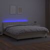 vidaXL Sommier &agrave; lattes de lit avec matelas et LED Cr&egrave;me 160x200 cm