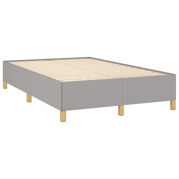 vidaXL Sommier &agrave; lattes de lit et matelas gris clair 120x190 cm tissu