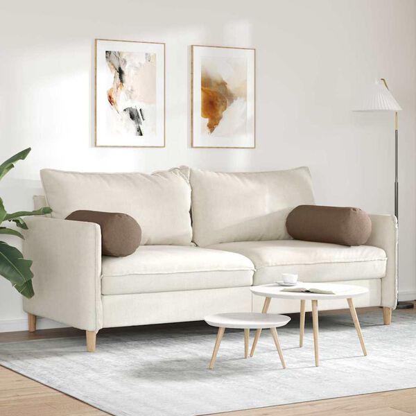 vidaXL Coussins d'accent 2 pcs Marron Ø 25 x 70 cm tissu