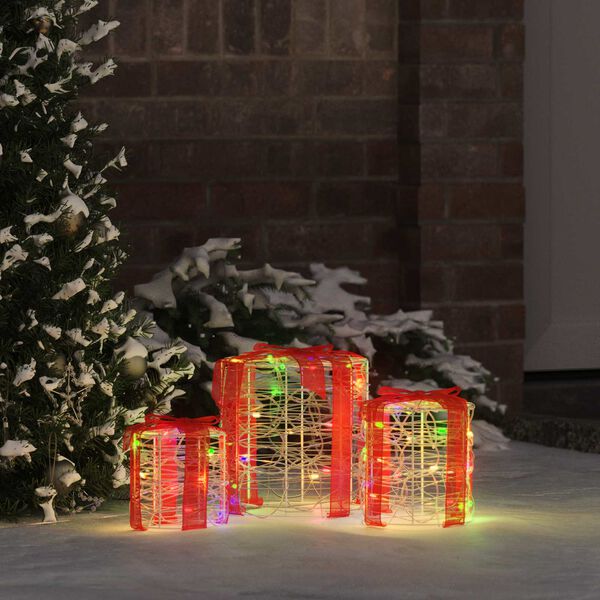 vidaXL D&eacute;coration de bo&icirc;te cadeau 3 pcs color&eacute; 20 x 20 x 21 cm