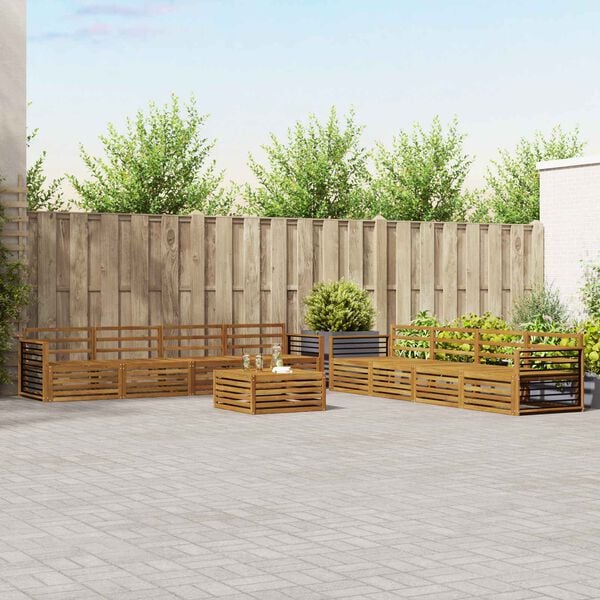 vidaXL Ensemble de canap&eacute;s d'ext&eacute;rieur 9 pcs Naturel