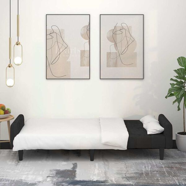 vidaXL Canapé-lit 2 places noir velours