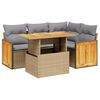 vidaXL Salon de jardin avec coussins 5 pcs beige r&eacute;sine tress&eacute;e