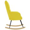 vidaXL Chaise &agrave; bascule jaune clair tissu