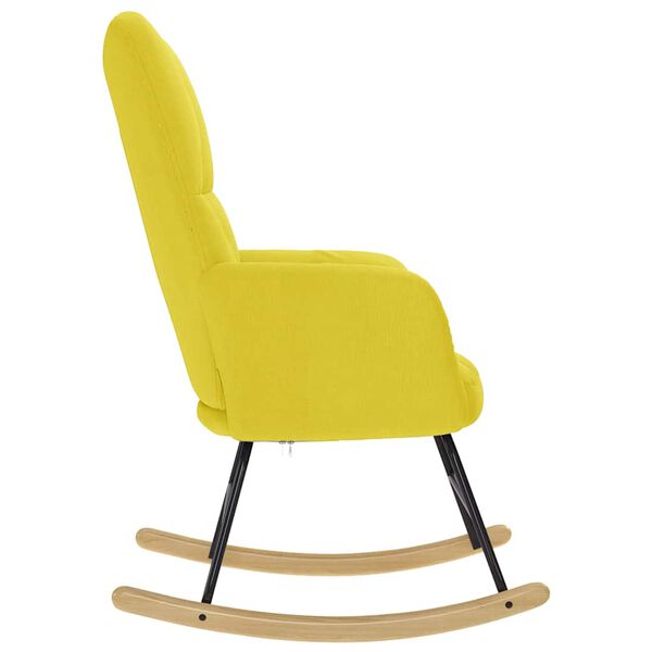 vidaXL Chaise &agrave; bascule jaune clair tissu