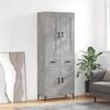vidaXL Buffet haut Gris béton 69,5x34x180 cm Bois d'ingénierie