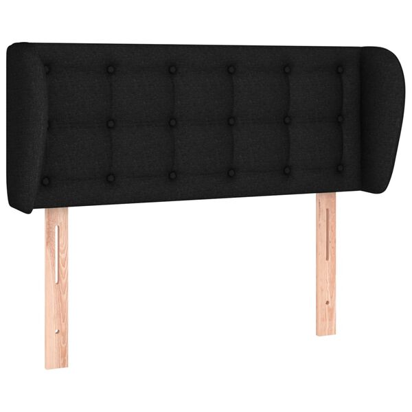 vidaXL T&ecirc;te de lit avec oreilles Noir 83x23x78/88 cm Tissu
