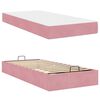 vidaXL Cadre de lit avec matelas avec matelas 2 pcs Rose Velours