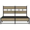 vidaXL Cadre de lit en m&eacute;tal sans matelas ch&ecirc;ne sonoma 140x190 cm