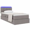 vidaXL Lit avec rangement et LED avec matelas Taupe 100 x 200 cm tissu
