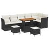 vidaXL Ensemble de canap&eacute; de jardin 9 pc Noir polyrotin