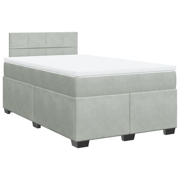 vidaXL Sommier &agrave; lattes de lit et matelas Gris clair 120x200cm Velours