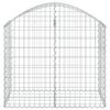 vidaXL Panier de gabions arqué 100x50x80/100 cm Fer galvanisé