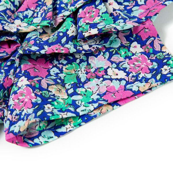 Robe pour enfants à manches à volants bleu cobalt 140