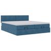 VidaXL Cadre de lit ottoman avec matelas bleu fonc&eacute; 160x200 cm velours