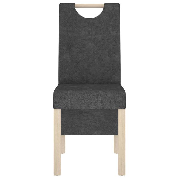 vidaXL Chaises &agrave; manger lot de 2 gris similicuir daim