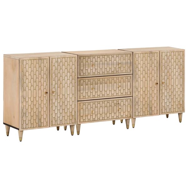 vidaXL Armoires lat&eacute;rales 3 pcs 60x33x75 cm bois massif de manguier