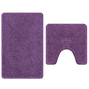 vidaXL Ensemble de tapis de bain antid&eacute;rapants 2 pcs Violet PP