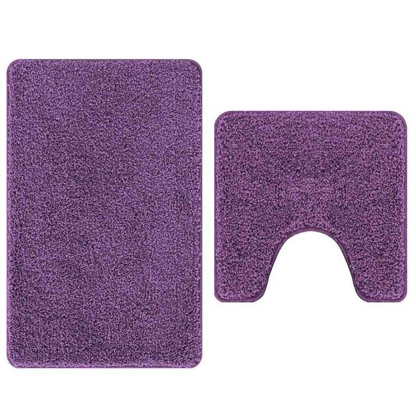 vidaXL Ensemble de tapis de bain antid&eacute;rapants 2 pcs Violet PP