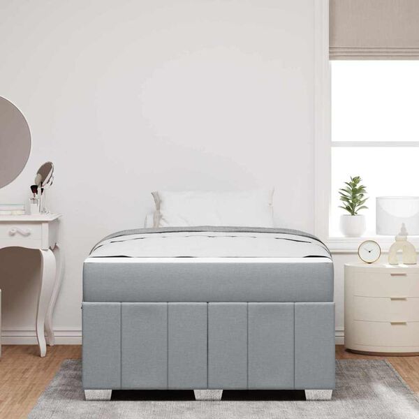 vidaXL Cadre de lit avec matelas Gris clair 120 x 190 cm tissu