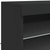 vidaXL Buffet avec lumi&egrave;res LED noir 60,5x37x67 cm