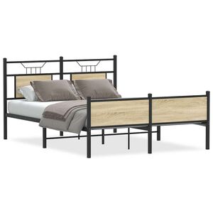 vidaXL Cadre de lit sans matelas ch&ecirc;ne sonoma 140x190 cm