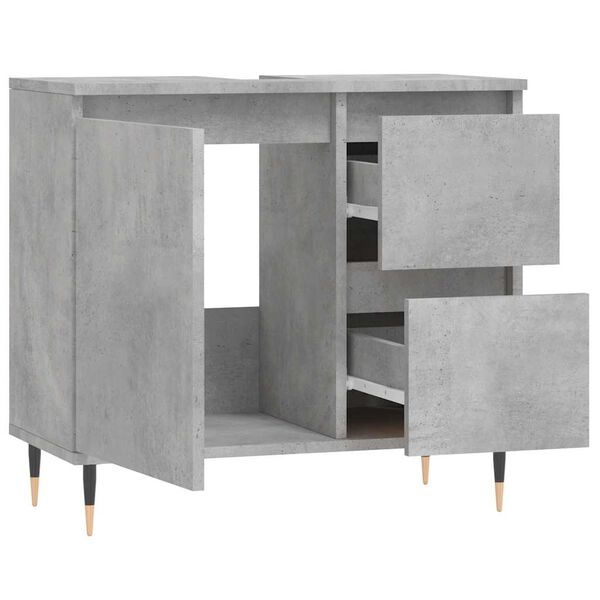 vidaXL Armoire de salle de bain gris béton 65x33x60 cm