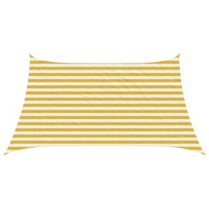 vidaXL Voile d'ombre 3 / 4 x 2 m HDPE Rectangulaire Jaune et blanc