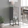 vidaXL Armoire lat&eacute;rale avec porte en verre sonoma gris 35x37x100 cm