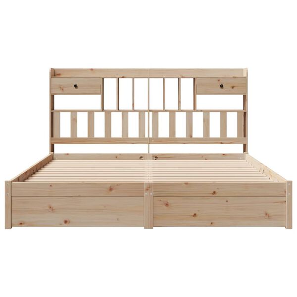 vidaXL Lit bibliothèque sans matelas 180x200 cm bois massif de pin