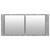 vidaXL Armoire à miroir à LED de bain gris sonoma 100x12x45 cm