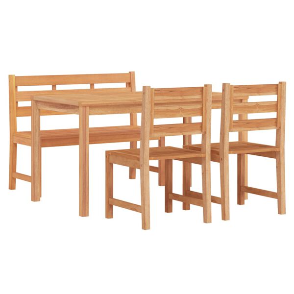 vidaXL Ensemble &agrave; manger de jardin 4 pcs Bois de teck massif
