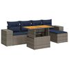 vidaXL Salon de jardin 6 pcs avec coussins gris r&eacute;sine tress&eacute;e