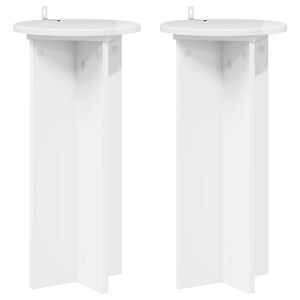 vidaXL Support de Plante 2 pc Blanc brillant 29,5 x 29,5 x 60 cm