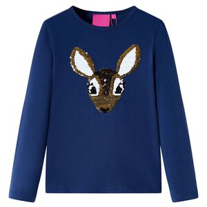 T-shirt enfants &agrave; manches longues bleu marine 92