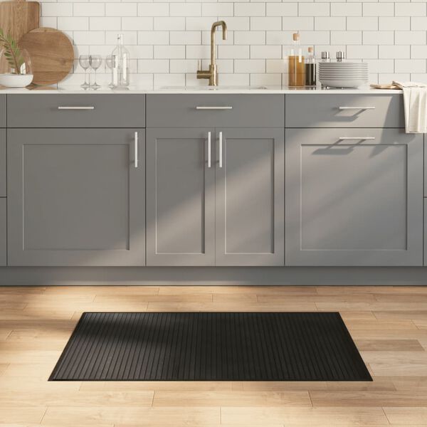 vidaXL Tapis rectangulaire noir 60x100 cm bambou