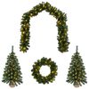 vidaXL Ensemble de mini sapins de No&euml;l 60 cm 125 LED Blanc chaud PVC