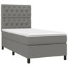 vidaXL Sommier &agrave; lattes de lit avec matelas Gris fonc&eacute; 80x200 cm Tissu
